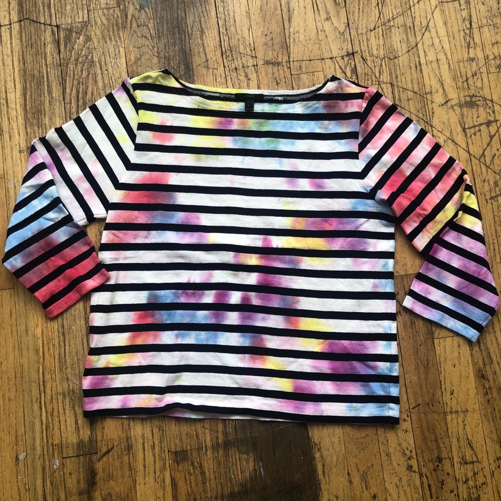 Boat neck Tie Dye J. Crew top